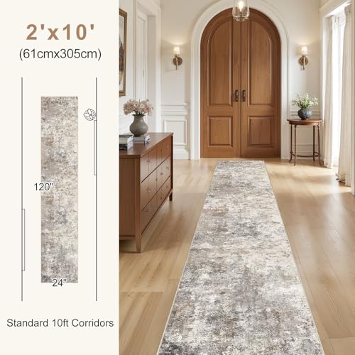 2x10 Washable Runner Rug for Hallway (24 Count)