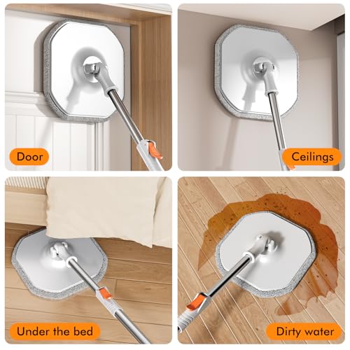 Spin Mop and Bucket Set with Separate Dirty and Clean Water