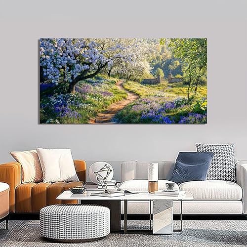 Canvas Wall Art Landscape Artwork for Walls Green Wall Art Bedroom 24"x48"