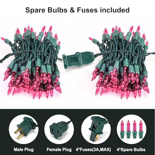 Pink Christmas Lights (300 Count)