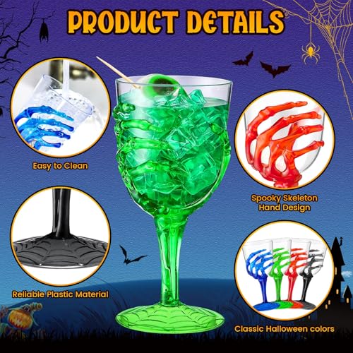 24 Pcs 12 oz Halloween Skeleton Hand Goblets