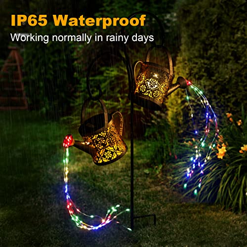 Solar Watering Can Lights Outdoor with 8 Multi