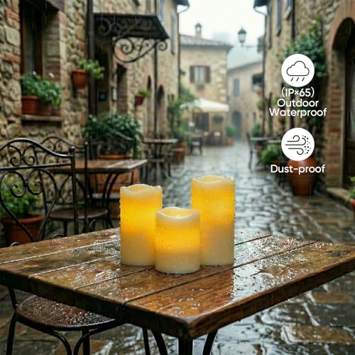 Waterproof Outdoor Flameless Candles with Timer (9 Count)