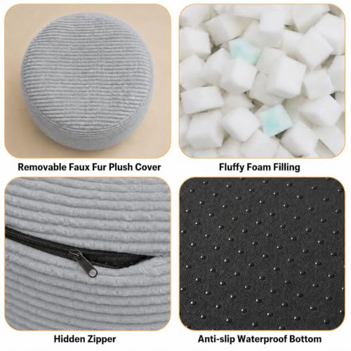 Round Stuffed Pouf Ottoman
