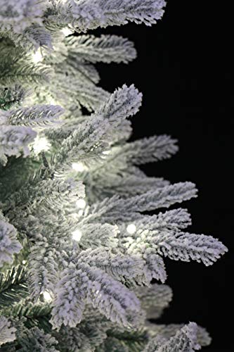 6 Foot Pre lit Snow Angel Blue Spruce Flocked Artificial Christmas Tree