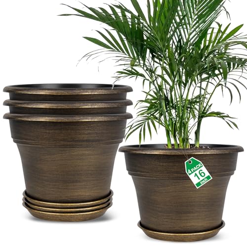 16 inch Plant Pots Outdoor Planters (4 Count)