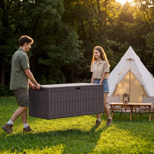 185 Gallon Deck Box Resin Outdoor Storage Box Waterproof