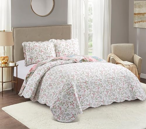 Peach and Olive Flowers Patchwork