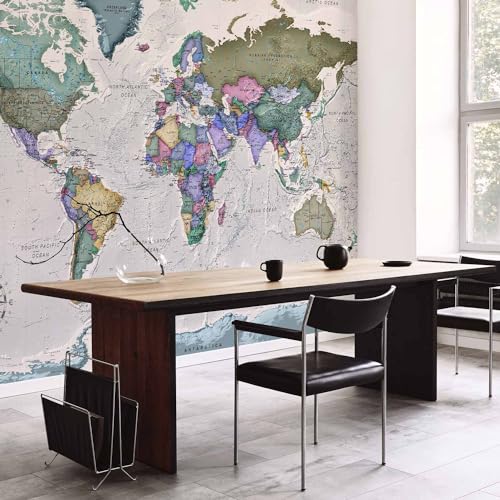 Wall Mural World Map 118x83 in (67.81 Sq Ft)