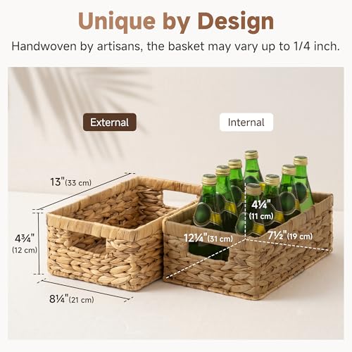 Wicker Storage Baskets for Shelves (2 Count)