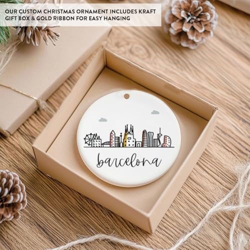 Round Ceramic Porcelain Christmas Tree Ornament Keepsake Gift