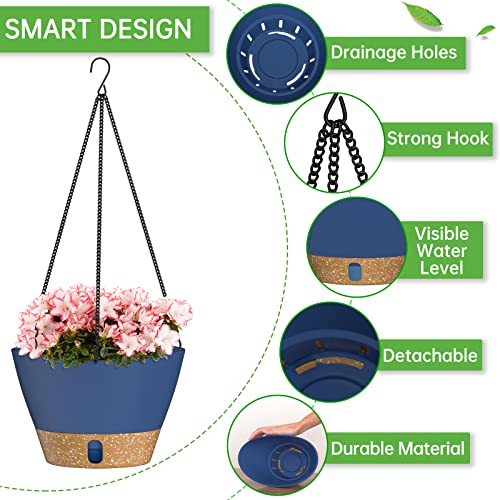 2 Pack 10 Inch Hanging Baskets for Plants Outdoor Indoor (72 Count)
