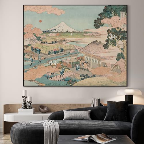 60"x72" Extra Large Framed Wall Art Japanese Ukiyo