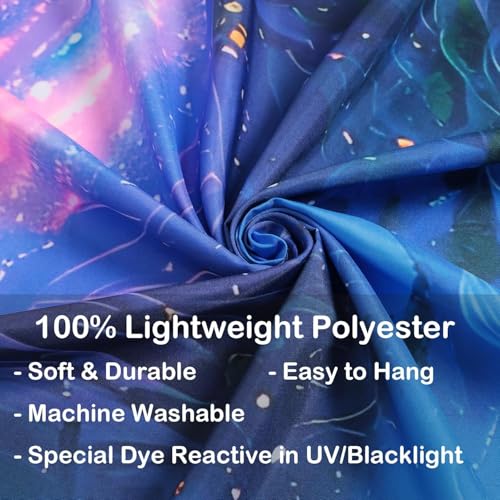 Blacklight Galaxy Waterfall Neon Tapestry