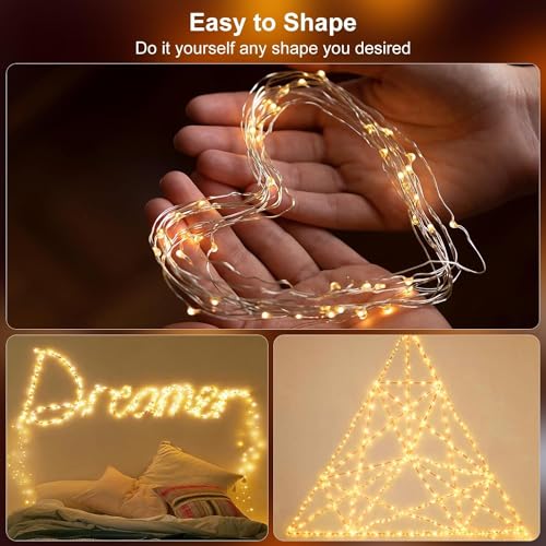 14 Pack Fairy Lights Battery Operated 7ft 20 LED String Lights Mini Twinkle Lights Silver Wire Firefly Starry Lights for DIY Craft Mason Jar Wedding Centerpiece Table Party Christmas Decor (14 Count)