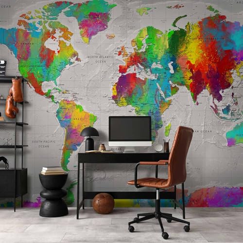 Wall Mural World Map 77x55 in (29.49 Sq Ft)
