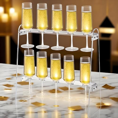 2 Tier Champagne Flute Glass Holder Stand