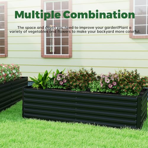 6x3x2ft Outdoor Metal Raised Garden Bed (2 Count)