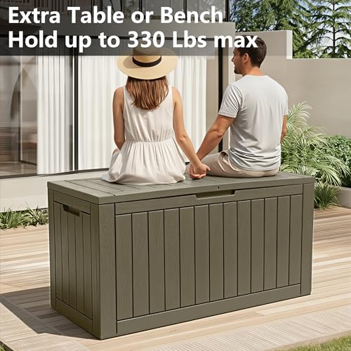 110 Gallon Waterproof Large Resin Deck Box