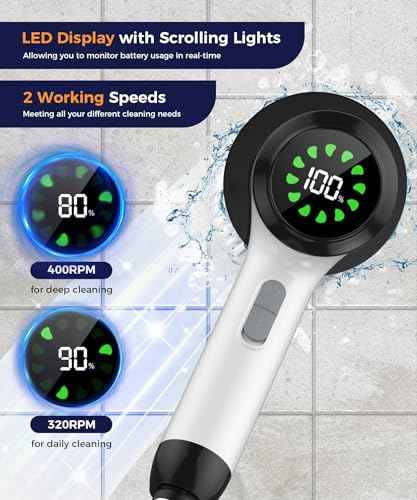 Cordless Electric Spin Scrubber with 5 Brush Heads