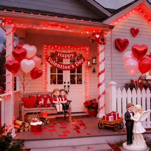 Valentine’s Day Red String Lights Indoor (200 Count)