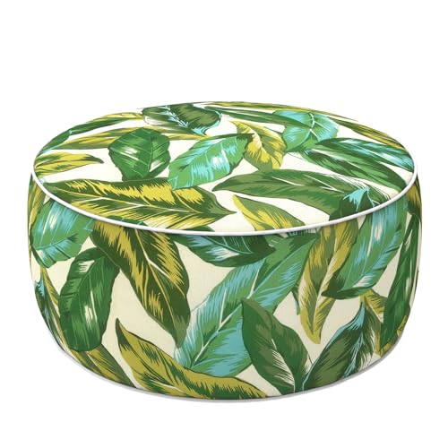 Indoor Outdoor Inflatable Ottoman with Handle D21 x H9 Inch