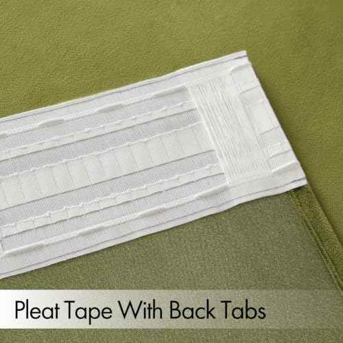 Moss Green Velvet Pinch Pleat Blackout Curtains W52 X L90 Inches