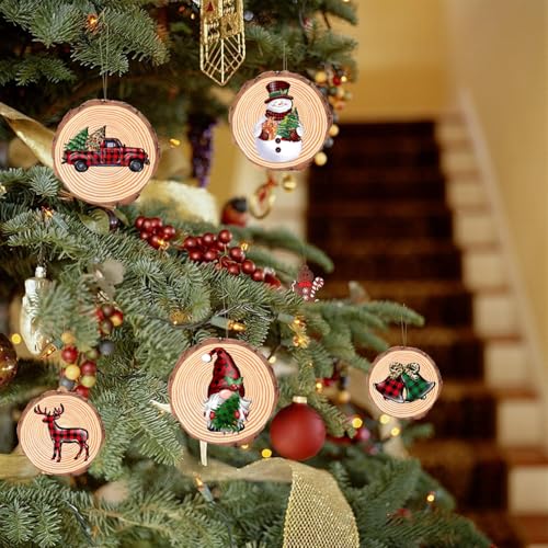 Wooden Christmas Tree Hanging Ornaments