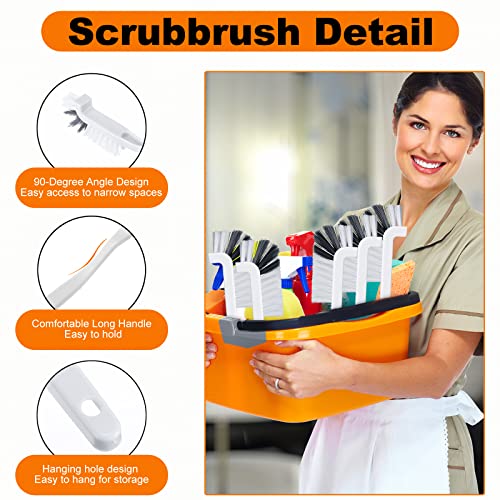 48 Pcs Kitchen Scrub Brush Bulk Plastic Sink Bathroom Cleaning Edge Corner Brush for Household Bottle Dish Tile Lines Window Track Crevice with Stiff Bristle (48 Count)