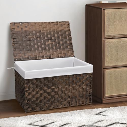 Wicker Storage Basket with Lid