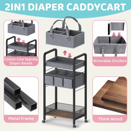 2IN1 Baby Diaper Caddy Organizer