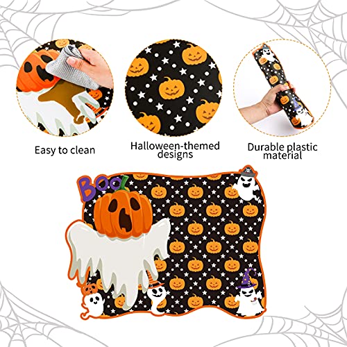 6 Pack Halloween Plastic Placemats Pumpkin Spider Ghost Table Mats (6 Count)