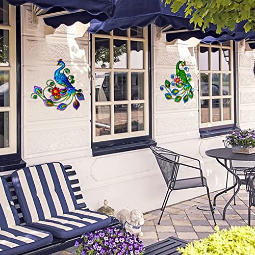 Metal Peacock Wall Art Decor (2 Count)