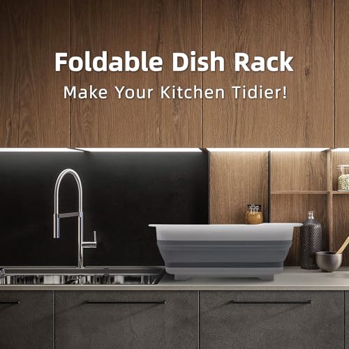 Collapsible Dish Drying Rack for RV Campers Portable Dinnerware Drainer Organizer for Kitchen Travel Trailer