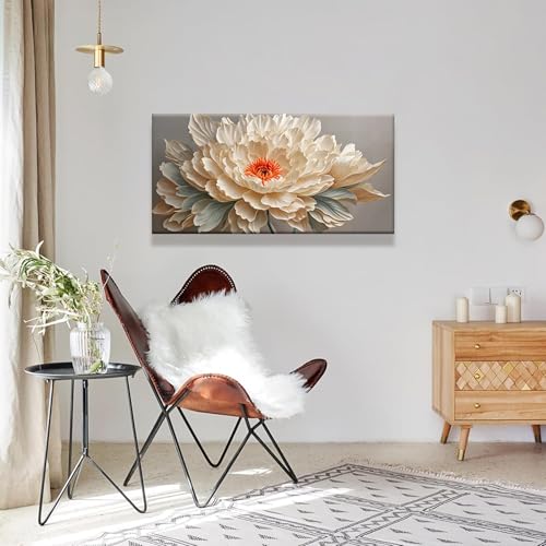 Canvas Art Wall Decor Small Size Modern Minimalist Home Wall Decor Flower Paintings Yellow Flower White Wall Art Prints Floral Art Pictures For Bedroom Kitchen Office Decoration 20" × 40"