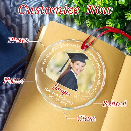 Personalized Graduate Glass Christmas Ornament 2026