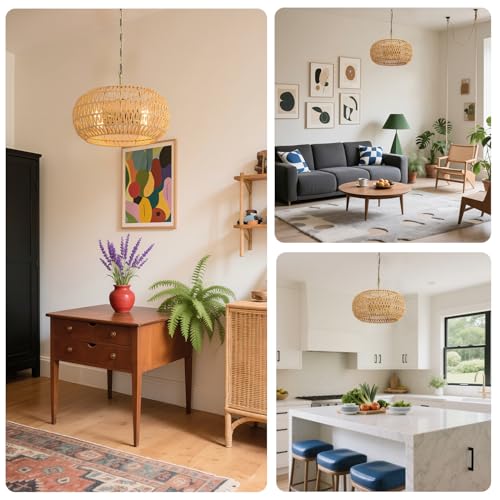Rattan Pendant Light 4 Light Modern Chandelier