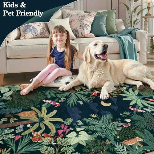 Midnight Jungle Kids Room Rug (35 Sq Ft)
