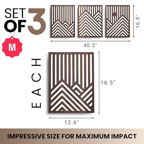 Modern Wooden Wall Sculptures (3 Count)