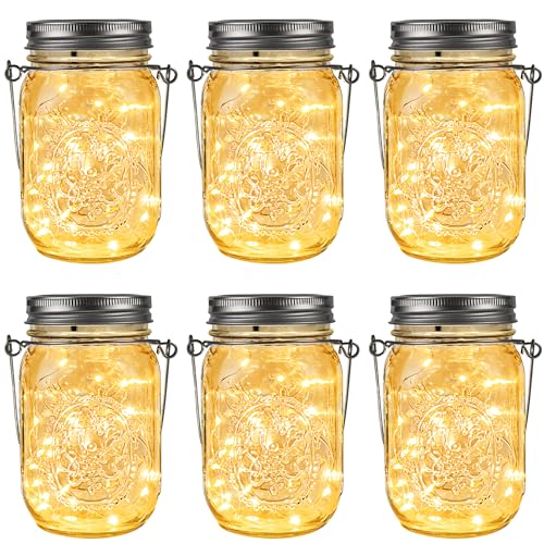 Hanging Mason Jar Solar Lights (6 Count)