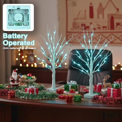 Blue Green Trees Decor for Home (2 Count)