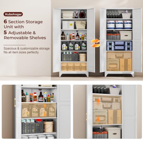 75" Metal Kitchen Pantry Cabinet