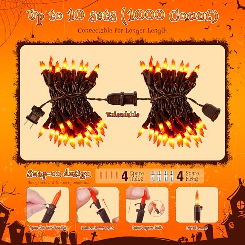 Orange Halloween Lights (50 Count)