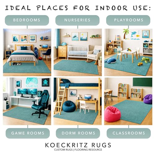Soft & Colorful 9' x 9' Kids Classroom Area Rug
