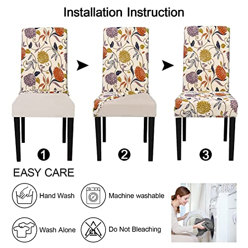 Pattern Chair Covers for Dining Room Set of 4