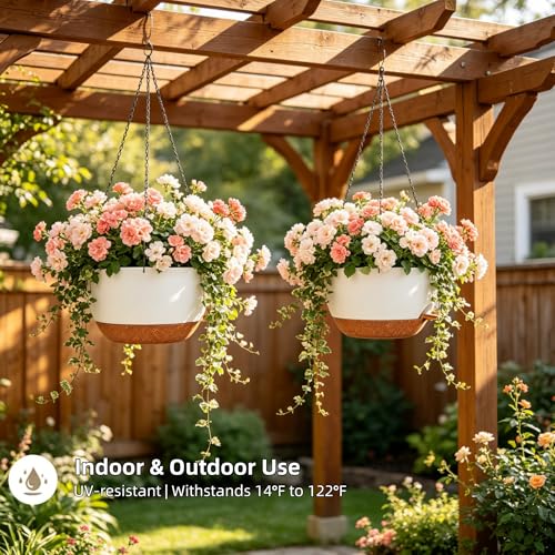 2 Pack 10 Inch Self Watering Hanging Planters for Indoor Plants (2 Count)