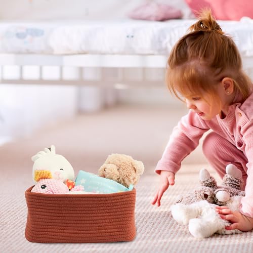 Small Woven Storage Baskets for Shelves (3 Count)