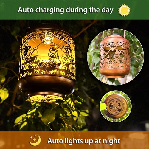 2 Pack Gnomes Solar Lanterns Outdoor Waterproof (2 Count)