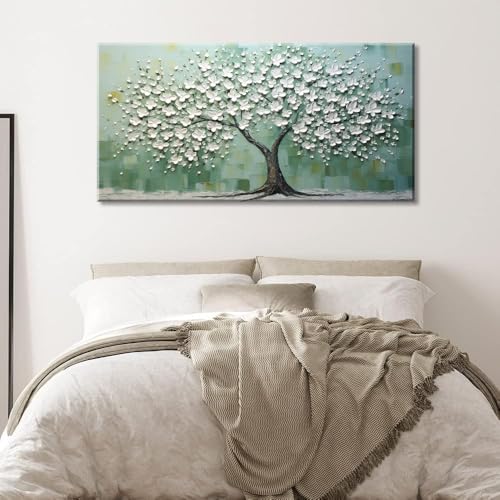 Turquoise Tree of Life Wall Art for Living Room Canvas Prints Artwork Modern Abstract Bedroom Office Painting Decor