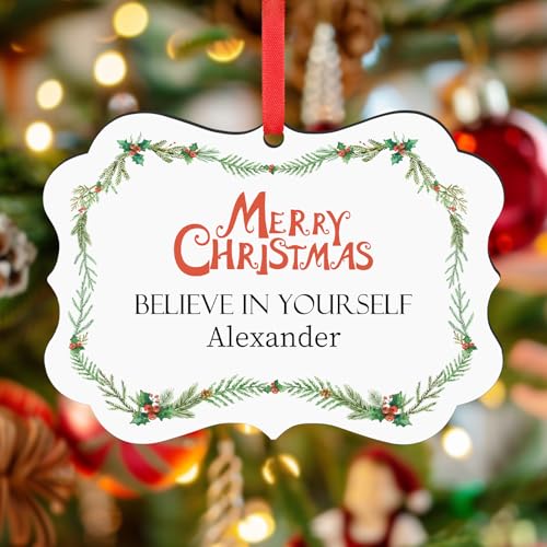 Personalized Christmas Ornaments 2025 Wood Custom Photo Picture Text Christmas Ornament Personalized Ornament Christmas Xmas Tree Decorations for Kids Couples Family Friends